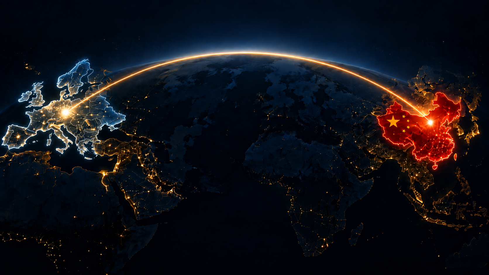 连接中国与欧洲的 CEMA 世界地图